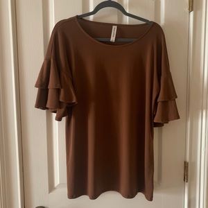 Brown bell sleeve shirt